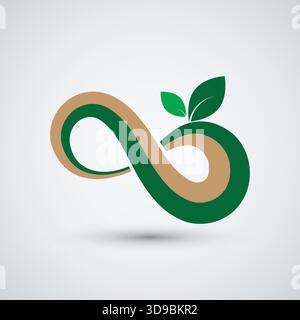 Infinity leaf logo icon design vector graphic illustration Stock Vector