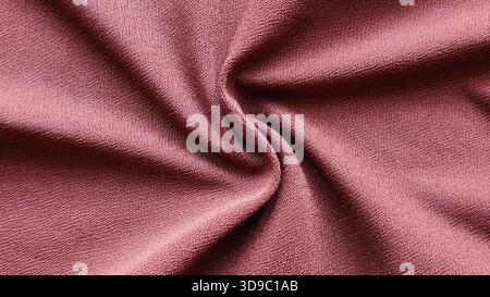 Close-Up of Muted Mauve Pink Textured Crepe Fabric as a Flat, Solid Color Background or Textile Material Stock Photo
