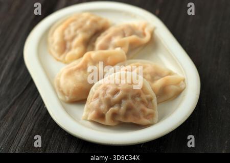 steamed-korean-kimchi-dumplings-mandu-on-plate-with-garlic-dipping