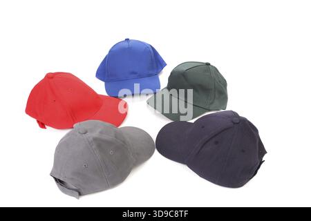 Working peaked caps. Isolated on a white background Stock Photo