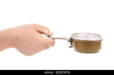 Cover of aluminum military mess-tin like tea cup Stock Photo