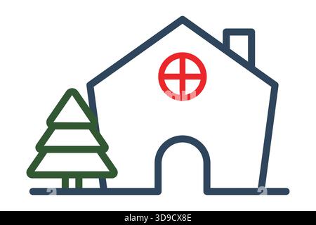 Gingerbread house icon. line icon style. icon related to christmas. food elements vector illustration Stock Vector