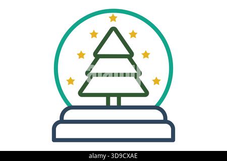 Snow globe icon. line icon style. icon related to christmas. holiday elements vector illustration Stock Vector