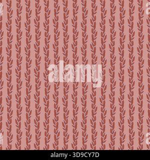 Vertical Leaf Stripes Seamless Pattern Stock Vector