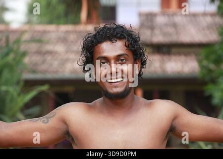 Portrait young smiling man. Sri Lanka Stock Photo