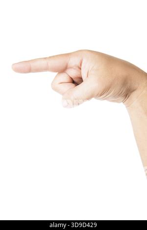 Hand poiting symbol isolated on white background Stock Photo