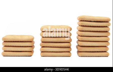 Stakes saltine soda cracker. Isolated on white Stock Photo