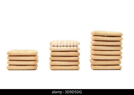Stakes saltine soda cracker. Isolated on a white background Stock Photo