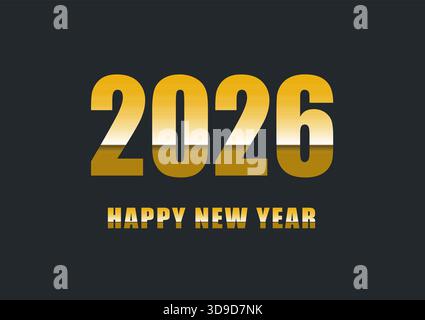 Happy new year 2026 with gradient text, stock vector Stock Vector