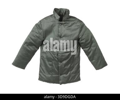 Gray male working jacket. Isolated on white background Stock Photo