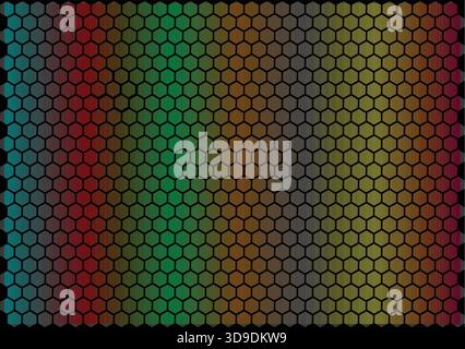 "Colorful Hexagon Honeycomb Pattern Background – Rainbow Geometric Abstract Vector" Stock Vector