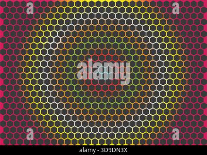 "Colorful Hexagon Honeycomb Pattern Background – Rainbow Geometric Abstract Vector" Stock Vector