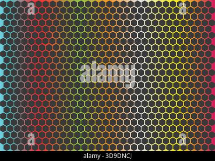 "Colorful Hexagon Honeycomb Pattern Background – Rainbow Geometric Abstract Vector" Stock Vector