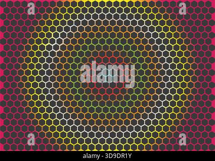 "Colorful Hexagon Honeycomb Pattern Background – Rainbow Geometric Abstract Vector" Stock Vector