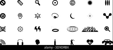 "Minimal Miscellaneous Line Icons Set – Universal UI Web App Symbol Vector Pack" Stock Vector