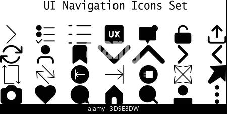 "UI Navigation Arrows and Interface Line Icons Set – Web App UX Direction Vector Pack" Stock Vector