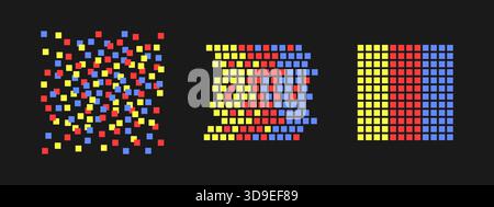 Big data processing, analytics and decisions, big data management and AI Stock Vector