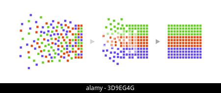 Big data processing, analytics and decisions, big data management and AI Stock Vector