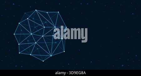 Network of connected dots isolated in space: science and technology concept Stock Vector