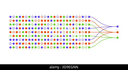 Big data analytics and AI, clustering, algorithms and machine learning abstract background Stock Vector