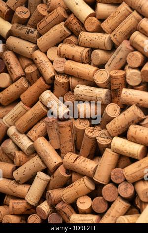 Large pile of wine bottle corks Stock Photo