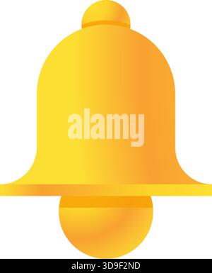 Notification Bell Icon, Vector Illustration, White Background Stock Vector