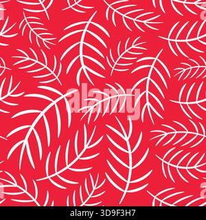White and red vector seamless pattern for winter and Christmas product design Stock Vector