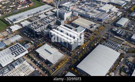 Slough Data Center Cloud Connectivity Aerial View Stock Photo
