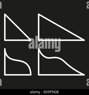Right angle outlines. Abstract triangle shape. Geometric figure Vector. Black background element. EPS 10. Stock Vector