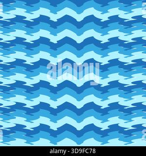 Zigzag line pattern. Blue wave motif. Abstract water Vector. Dynamic background texture. EPS 10. Stock Vector