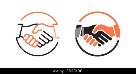 Cooperation icons on white background. Vector illustration. Stock Vector