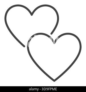 Hearts vector memory concept linear icon or sign Stock Vector