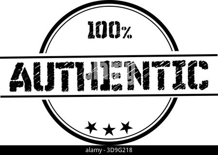 100% Authentic  vector Stamp Badge, Genuine Quality Seal Grunge Label Vector Design Stock Vector