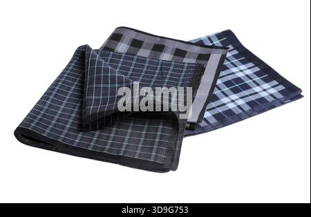 Three different stylish handkerchiefs isolated on white Stock Photo