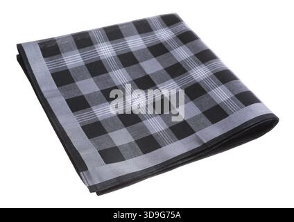 Folded handkerchief isolated on white. Stylish accessory Stock Photo