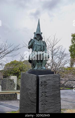Kumamoto, Japan - March 24, 2025: Statue of Kato Kiyomasa Kumamoto, Japan - March 24, 2025: Statue of Kato Kiyomasa