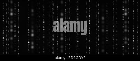Black and White. Algorithm Binary Code with digits on background ...