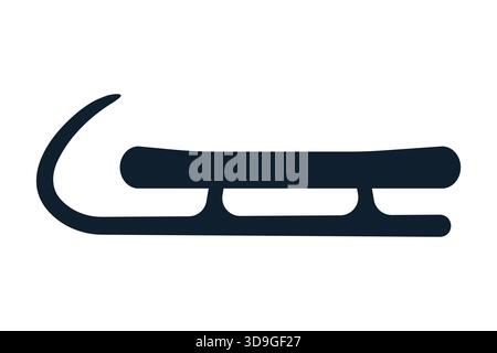 luge race sled black icon, winter sport concept- vector illustration Stock Vector