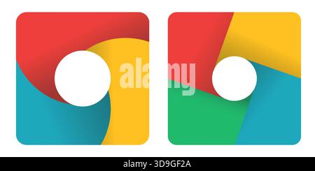 Geometric venn circle diagram with four overlapping parts for outline charts, business flow graphics or clean infographic layouts. Stock Vector