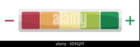 Control slider icon. Adjustment scale bar. Colorful level indicator. Vector element. Stock Vector