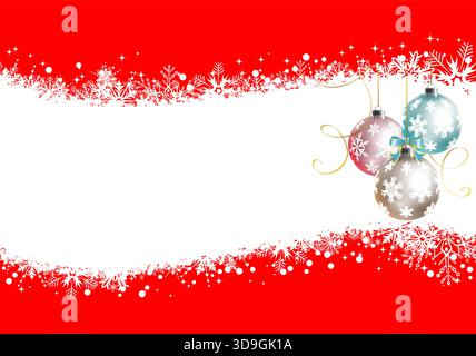 Christmas Frame with baubles, element for design, vector illustration Stock Vector