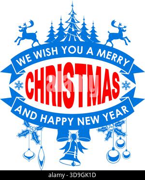 Christmas Background with Trees and Label on Snowy background. Stock Vector