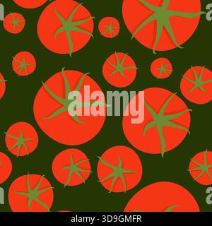 Tomatoes seamless pattern background vector Stock Vector