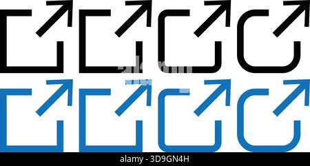 Set of Black and Blue External Link Icons Stock Vector
