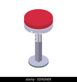 Isometric bar stool illustrated in vector on white background Stock Vector