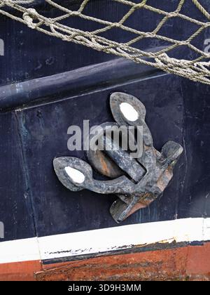 Close-up of an anchor on an old sailing ship Stock Photo
