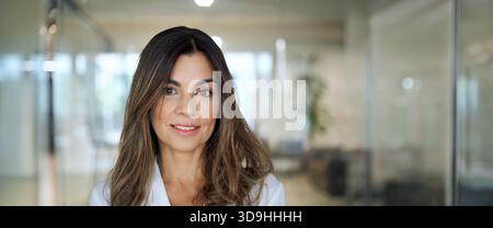 Smiling professional middle aged business woman in office, portrait. Stock Photo