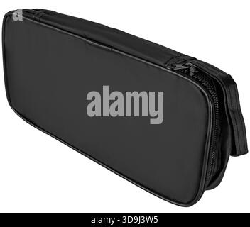 Compact zippered case for neat storage of small accessories and tools. On a white background in isolation. Stock Photo