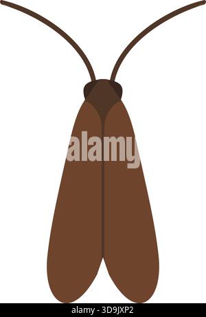 A simple brown moth shown dangling from thin cords with long narrow wings together. Stock Vector