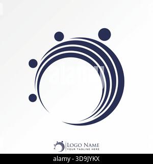 Swoosh Crescent moon like human fun community worker lifestyle goal happiness logo design graphic concept creative premium vector stock image top sell Stock Vector
